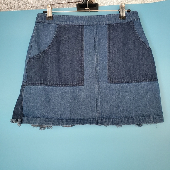 After Market Size Small Mini Pleated Jean Skirt - Picture 1 of 5